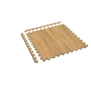 Forest Floor Farmhouse 3/8 Inch Thick Printed Foam Tiles, Premium Wood Grain Interlocking Foam Floor Mats, Anti-Fatigue Flooring – Stylish Flooring Solution, Buttered Walnut Light Brown, 48 Sq Ft