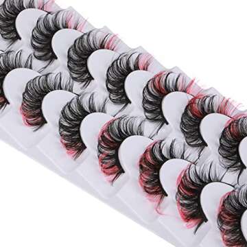 Buy Pink Fluffy Faux Mink Eyelashes - 8 Pairs by Goddvenus