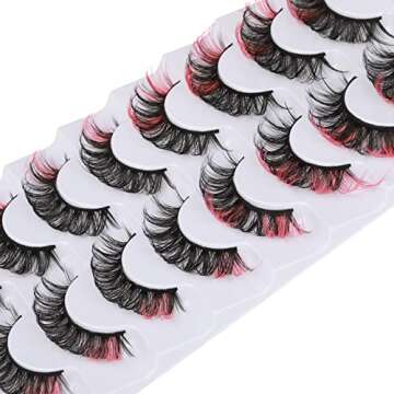 Buy Pink Fluffy Faux Mink Eyelashes - 8 Pairs by Goddvenus