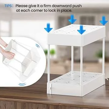 Avaspot 2 Pack Under Sink Organizer, 2 Tier Under Sink Organizers and Storage Bathroom Shelf Organizer Rack Multi-purpose Bath Collection Baskets for Bathroom Kitchen Countertop and Cabinet