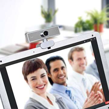 Geekria HD Webcam with Microphone for Video Conferencing