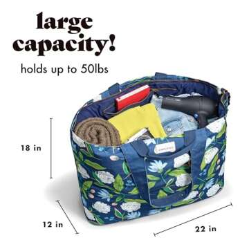 Fit & Fresh All The Things Weekender Bag for Women, Large Tote Bag For Women, Travel Bag For Women, Overnight Bag, Beach Bag, Extra Large Tote Bag With Compartments, Happy Hydrangeas