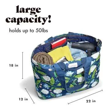 Fit & Fresh All The Things Weekender Bag for Women, Large Tote Bag For Women, Travel Bag For Women, Overnight Bag, Beach Bag, Extra Large Tote Bag With Compartments, Happy Hydrangeas