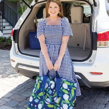 Fit & Fresh All The Things Weekender Bag for Women, Large Tote Bag For Women, Travel Bag For Women, Overnight Bag, Beach Bag, Extra Large Tote Bag With Compartments, Happy Hydrangeas