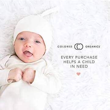 Colored Organics - Newborn Hat - Organic Cotton Baby Hat - Top Knot Newborn Cap - NB - 0-3 Months - White