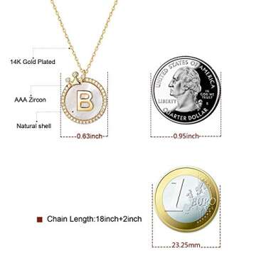 Hutou Gold Initial Necklaces for Women 14K Gold Plated Dainty Letter Chain Necklace Personalized Crown Necklaces for Women 01