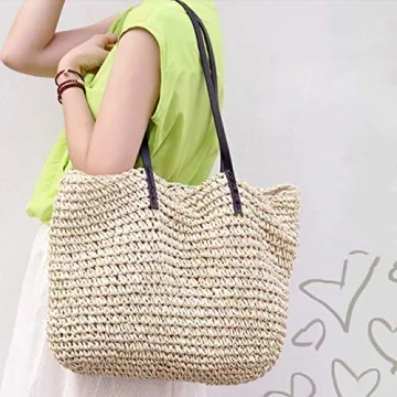 Ayliss Women Handwoven Straw Beach Tote Summer Bag