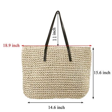 Ayliss Women Handwoven Straw Beach Tote Summer Bag