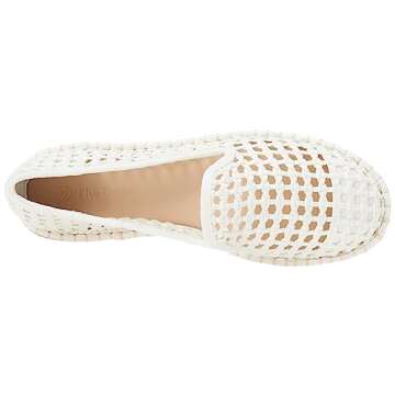 The Drop Women's Lila Open Weave Flat Espadrille, White, 8