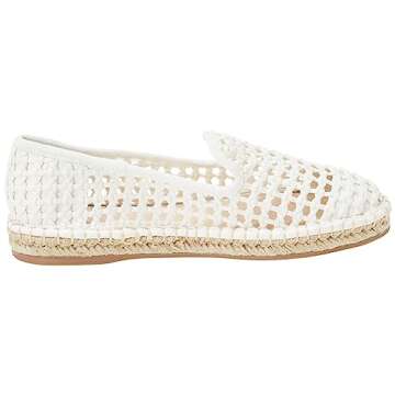 The Drop Women's Lila Open Weave Flat Espadrille, White, 8