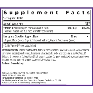 New Chapter Fermented Vitamin B12 for Energy and Blood Health