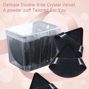 Powder Puffs FRAGLOW 6 Pieces Powder Puff Face Soft Triangle Makeup Puff for Loose Powder Mineral Powder Body Powder Velour Cosmetic Foundation Blender Sponge Beauty Makeup Tools（Black）