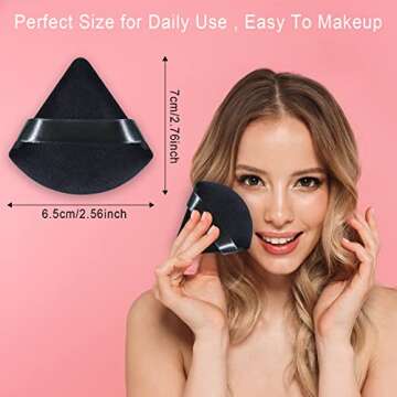 Powder Puffs FRAGLOW 6 Pieces Powder Puff Face Soft Triangle Makeup Puff for Loose Powder Mineral Powder Body Powder Velour Cosmetic Foundation Blender Sponge Beauty Makeup Tools（Black）