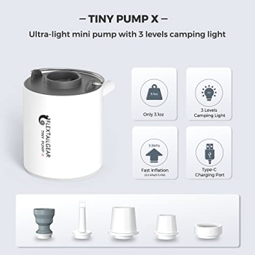 FLEXTAILGEAR Tiny Pump X Mini Air Pump & Camping Light