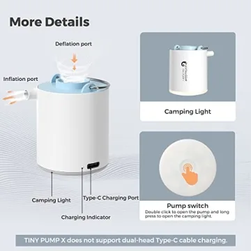 FLEXTAILGEAR Tiny Pump X Mini Air Pump & Camping Light