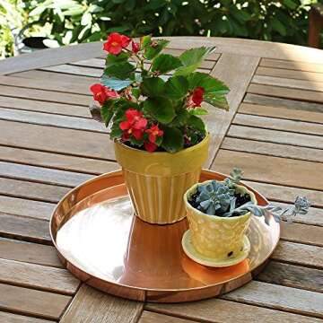 Achla Designs Copper Round Tray - 12" Elegant Serveware