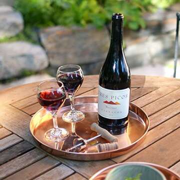 Achla Designs Copper Round Tray - 12" Elegant Serveware