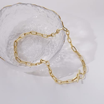 CAROVO Chunky Toggle Necklace Crafted from 18K Gold Filled