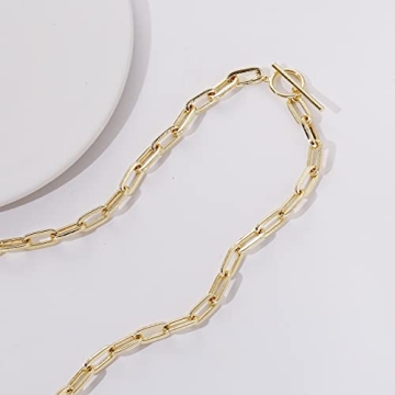 CAROVO Chunky Toggle Necklace Crafted from 18K Gold Filled