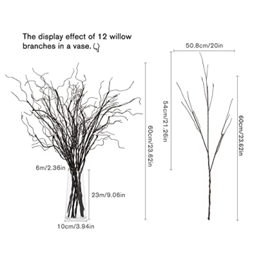 FLOERVE 12 Pcs Curly Willow Branches for Decor