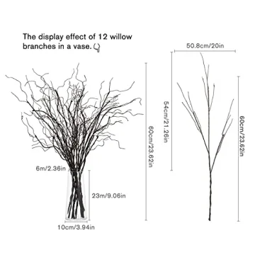 FLOERVE 12 Pcs Curly Willow Branches for Decor