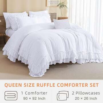 Elegant QSH Ruffled Comforter Set – Queen Size Chic Bedding