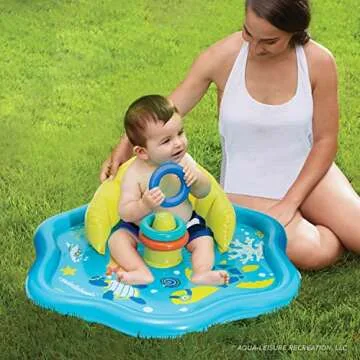 SwimSchool Baby Splash Play Mat for Infants with Backrest