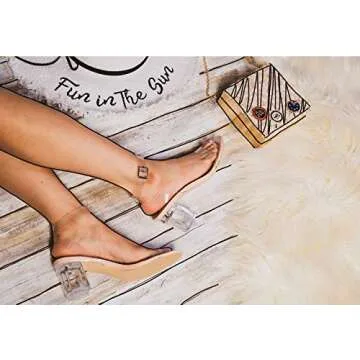 Cape Robbin Wisdom Clear Chunky Block Heels for Women