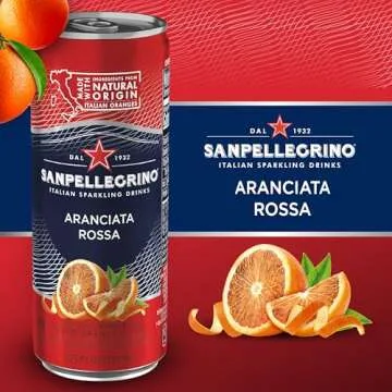 Sanpellegrino Italian Sparkling Drink Aranciata Rossa, Sparkling Orange and Blood Orange Beverage, 11.15 Fl Oz (Pack of 24)