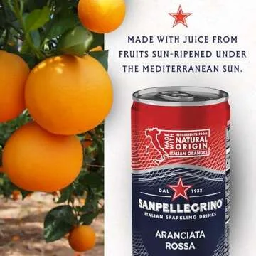 Sanpellegrino Italian Sparkling Drink Aranciata Rossa, Sparkling Orange and Blood Orange Beverage, 11.15 Fl Oz (Pack of 24)