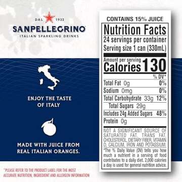 Sanpellegrino Italian Sparkling Drink Aranciata Rossa, Sparkling Orange and Blood Orange Beverage, 11.15 Fl Oz (Pack of 24)