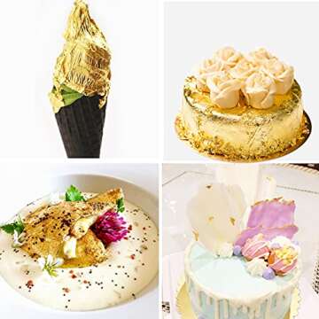 Kirin Gold Sheets Edible 24K for Cake & Arts - 10PCS