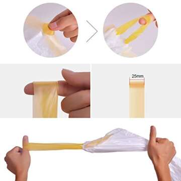 meidong Trash Bags, Garbage Bags 13 Gallon Large Tall Kitchen Drawstring Strong Bags For Trash Can Garbage Bin, 5 Rolls/115 Counts