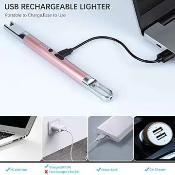 esLife Candle Lighter, Rechargeable & Safe Flame-Free Device