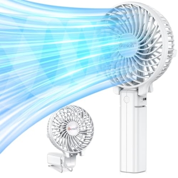 VersionTECH. Portable Handheld Fan, Powerful+Durable+4000mAh+180° Foldable, Mini Table Fans with US...