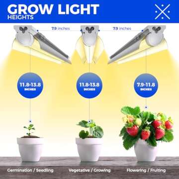 Barrina Plant Light, 144W(6 x 24W, 800W Equivalent), 2ft T8, Super Bright, Full Spectrum led Grow Light, T8 Integrated Growing Lamp Fixture for Indoor Plants, 6-Pack