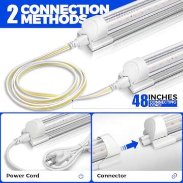 Barrina Plant Light, 144W(6 x 24W, 800W Equivalent), 2ft T8, Super Bright, Full Spectrum led Grow Light, T8 Integrated Growing Lamp Fixture for Indoor Plants, 6-Pack