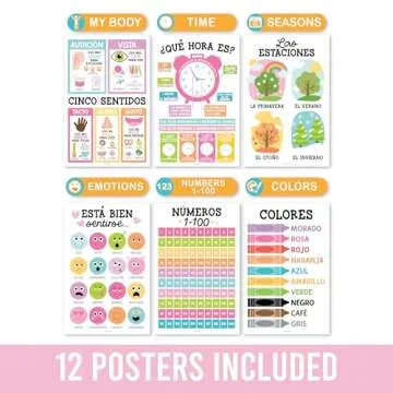 Hadley Designs Spanish Classroom Posters for Kids