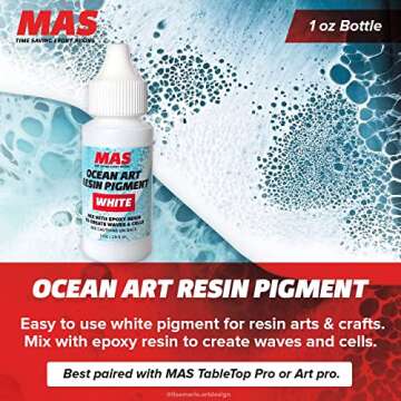 MAS Epoxies Resin Ocean Art Resin Dye for Creating Ocean Waves, White Pigment for Epoxy Resin Water Effects (1 Oz Bottle)