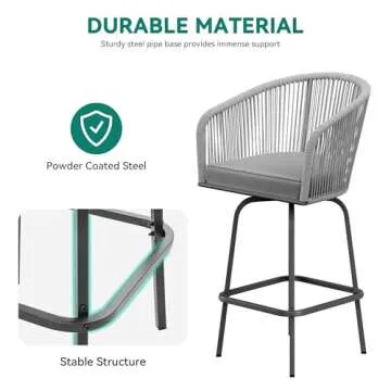 YITAHOME 4-Piece Swivel Bar Stools for Outdoor Fun