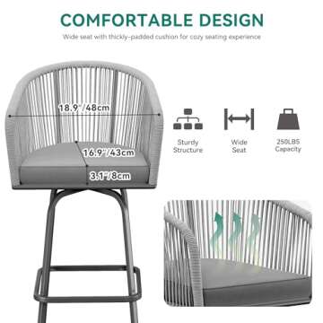 YITAHOME 4-Piece Swivel Bar Stools for Outdoor Fun