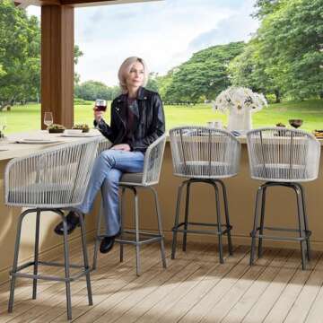 YITAHOME 4-Piece Swivel Bar Stools for Outdoor Fun