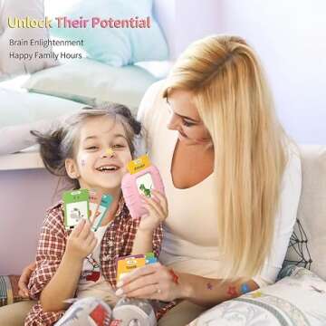 Eaever 580 Pre-K Sight Words Talking Flash Cards with Dolch Words,Letters/Number Flash Cards 1-100 Kindergarten, Pocket Speech Toys, Educational Learning Gifts for 3 4 5 6 Year Old Girls, Pink