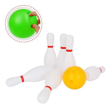 Liberry Kids Toy Bowling Set Includes 10 Plastic Pins & 2 Balls, Toddler Indoor Outdoor Games, Educational Birthday Gifts for Boys Girls Ages 2 3 4 5