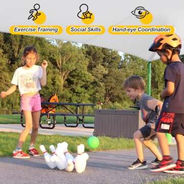 Liberry Kids Toy Bowling Set Includes 10 Plastic Pins & 2 Balls, Toddler Indoor Outdoor Games, Educational Birthday Gifts for Boys Girls Ages 2 3 4 5