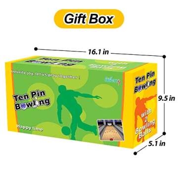 Liberry Kids Toy Bowling Set Includes 10 Plastic Pins & 2 Balls, Toddler Indoor Outdoor Games, Educational Birthday Gifts for Boys Girls Ages 2 3 4 5