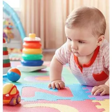 TOYVELT Foam Puzzle Floor Mat for Kids – 12x12 30 Tiles - Interlocking Play Mat with Colors, Alphabet, ABC, – Educational Large Puzzle Foam Floor Tiles for Crawling, Exercise, Playroom, Play Area