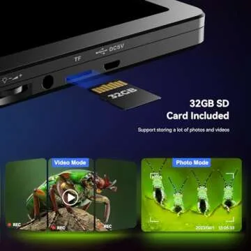 TOMLOV DM9 7" LCD Digital Microscope 1200X, 1080P Coin Microscope Magnifier, 12MP Ultra-Precise Focusing Soldering Microscopes for Adult, PC View, 32GB