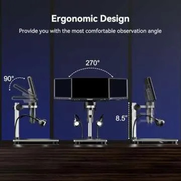 TOMLOV DM9 7" LCD Digital Microscope 1200X, 1080P Coin Microscope Magnifier, 12MP Ultra-Precise Focusing Soldering Microscopes for Adult, PC View, 32GB