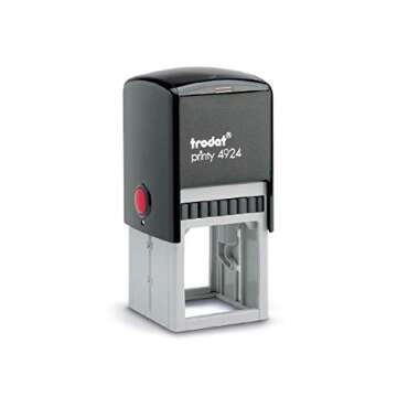 Custom Business Logo Double Round Border Stamp - 3 Lines - Self Inking